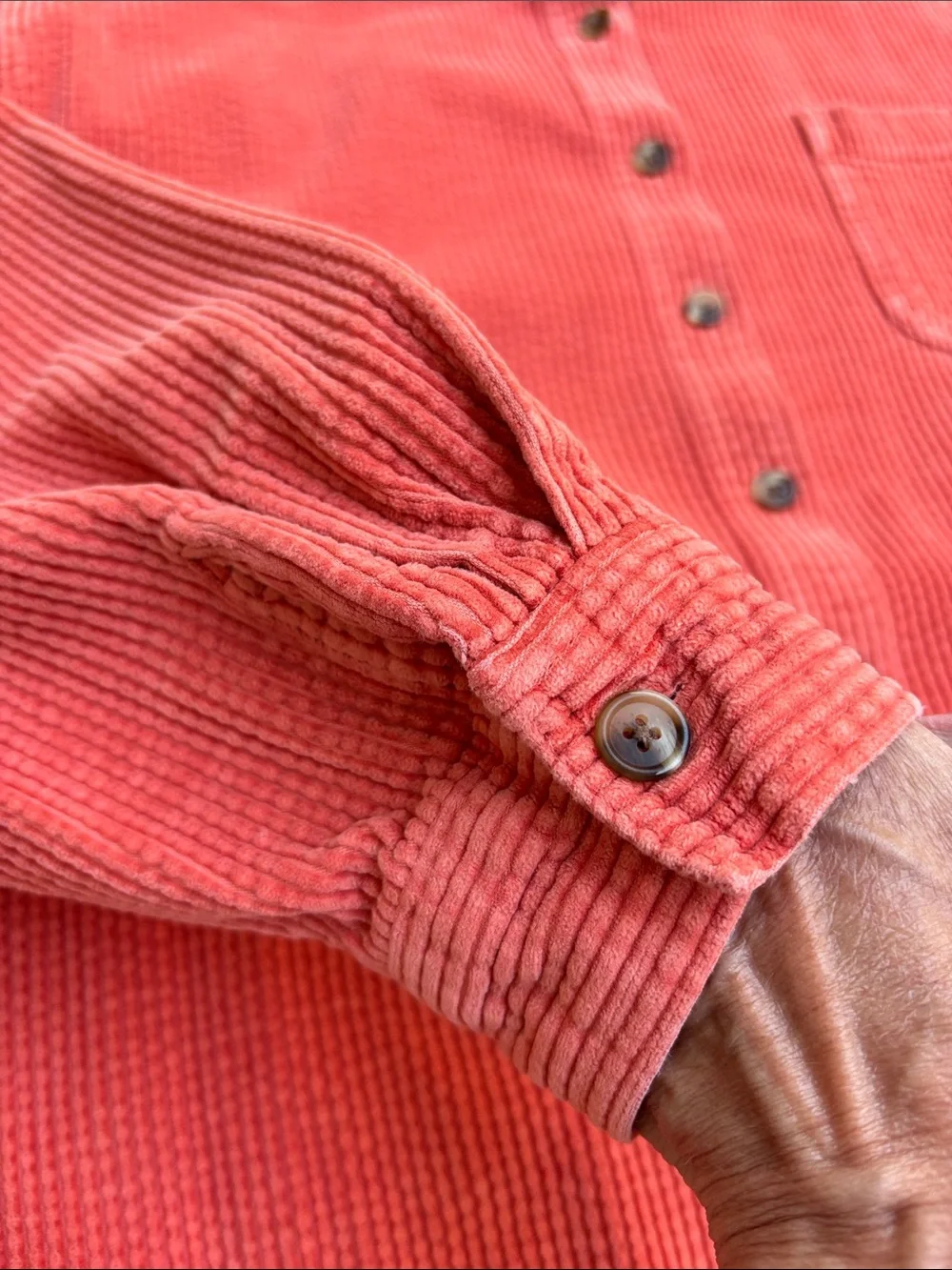LL BEAN VTG 90s Coral Corduroy Cozy Utility Outdoors Cabincore Shacket Size XL